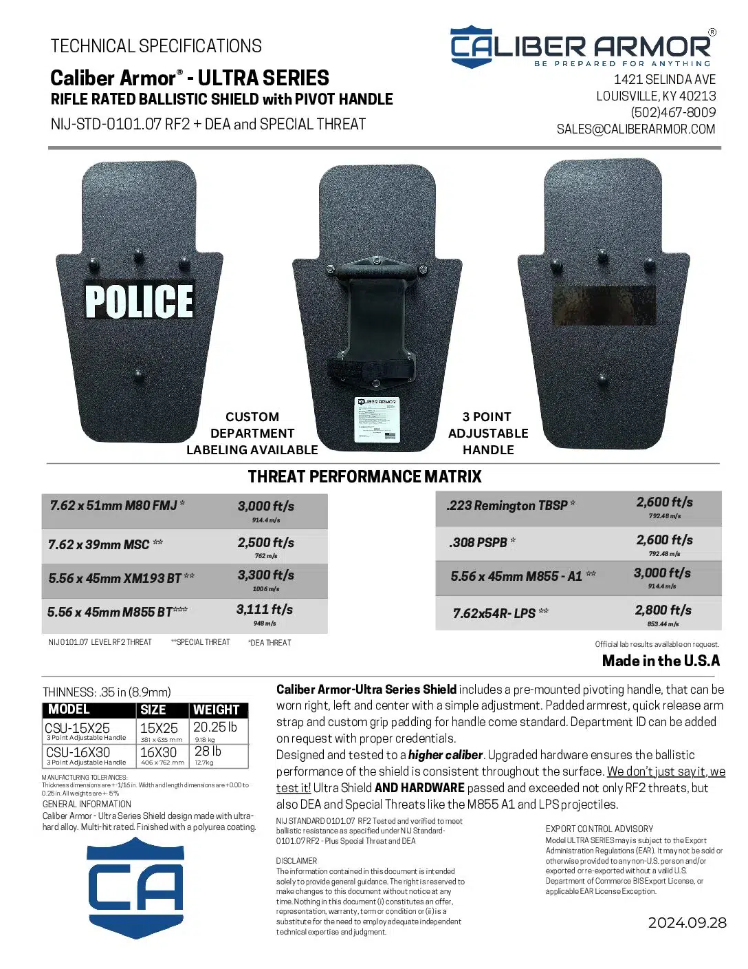 ULTRA Series | RF2 Shield | from Caliber Armor - Image 3